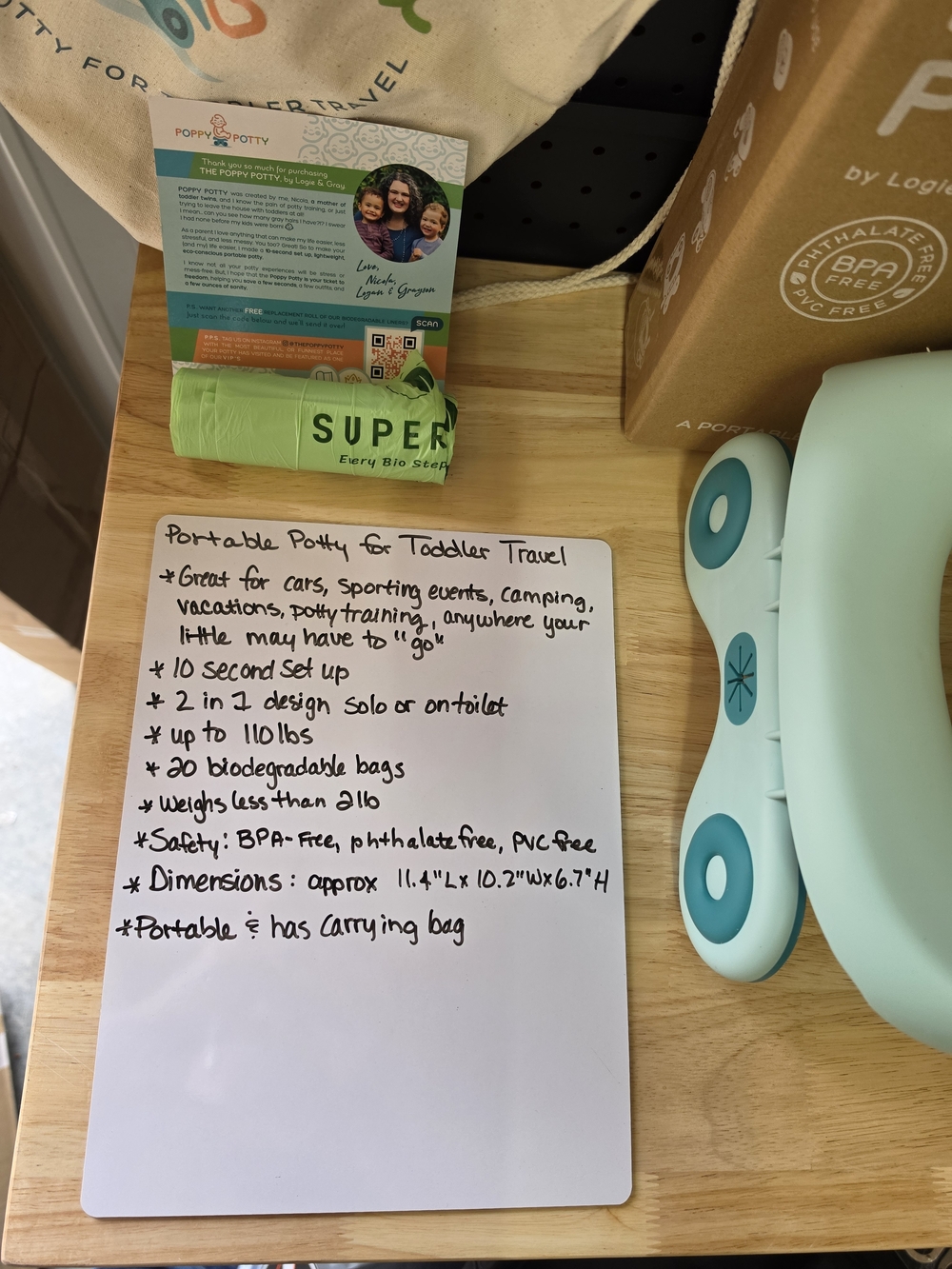 Poppy Potty Kids Travel Potty Seat - Blue - Picture 6 of 8
